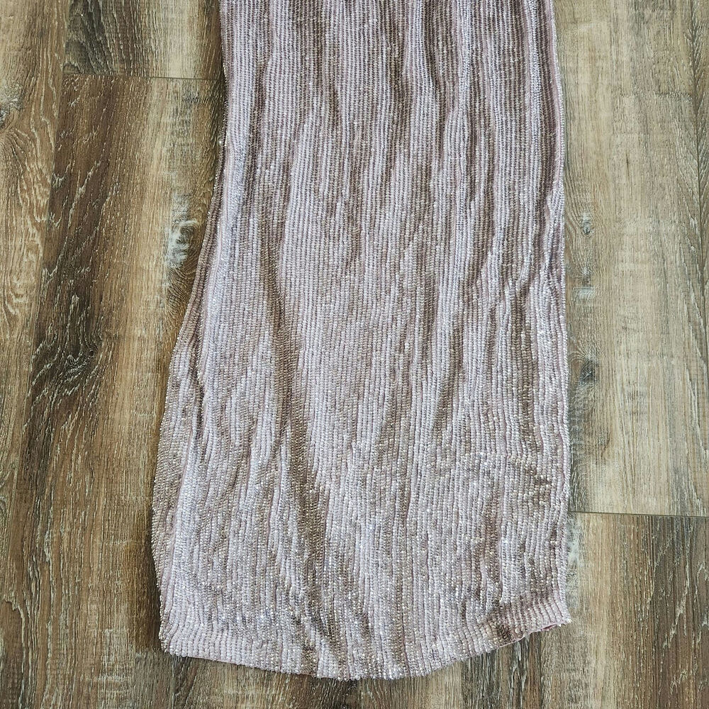 Retrofete Katya Dress in Dusty Lilac Small Maxi Sequins Cowl Neck Sleeveless NWT - Picture 9 of 13